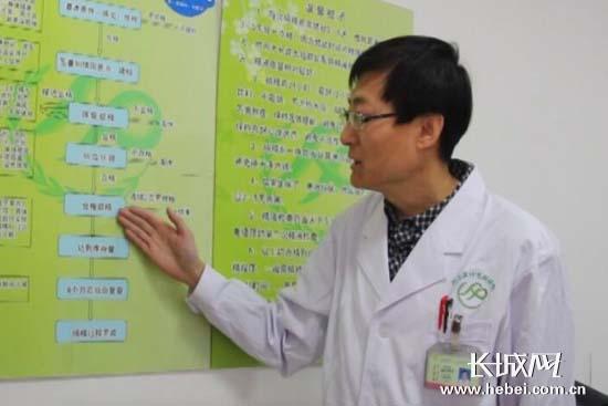 河北省人类精子库主任赵邦荣介绍捐精流程。 长城网 张欣 摄